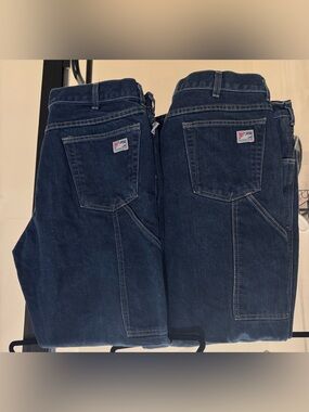 Men's Tyndale Flame Res. Dark Blue Work Jeans - Classic Straight Fit 38 x 32
